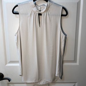 Ann Taylor high neck sleeveless blouse keyhole L